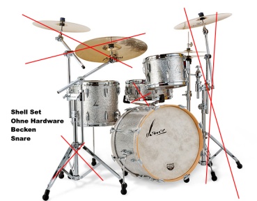 Sonor Vintage Three20 Silver Glitter No Mount