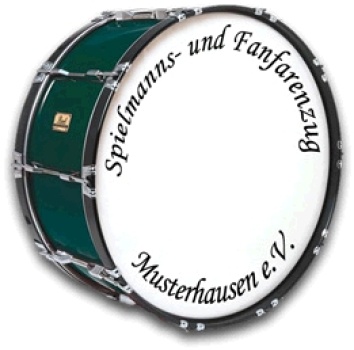 Folienschriften für Bassdrum montiert