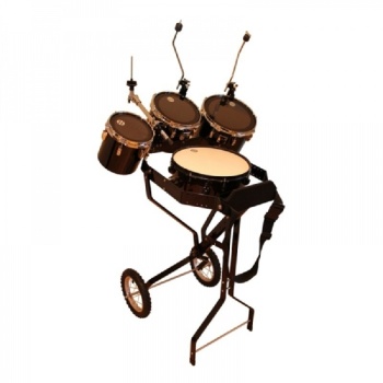 Schlagzeugwagen mit Snare, 3 Toms, Hi-Hat Halterung,  Becke