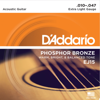 D'Addario EJ15-Phosphor Bronze Extra Light 10-47