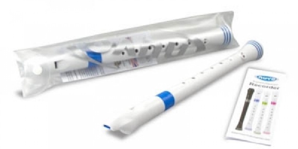 Nuvo Sopranblockflöte, barock, weiß/blau