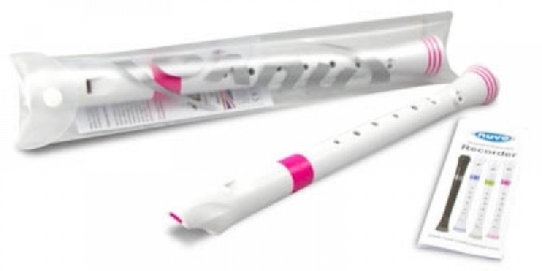 Nuvo Sopranblockflöte, barock, weiß/pink