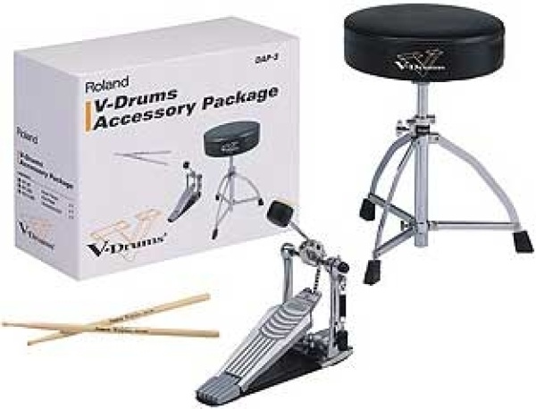 Roland - DAP-3X Drum-Zubehör-Kit, Pedal, Hocker, Sticks