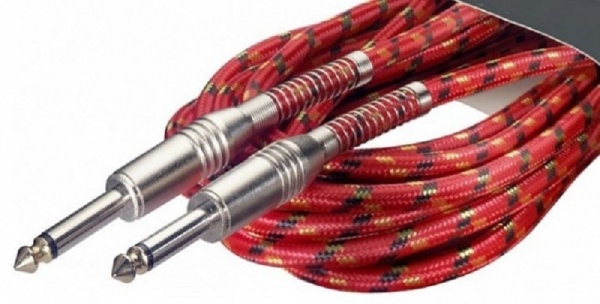 Instrumentenkabel Klinke-Klinke, Vintage Tweed rot, 6 Meter