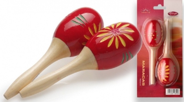 Stagg Wood Maracas, oval, 16cm, red