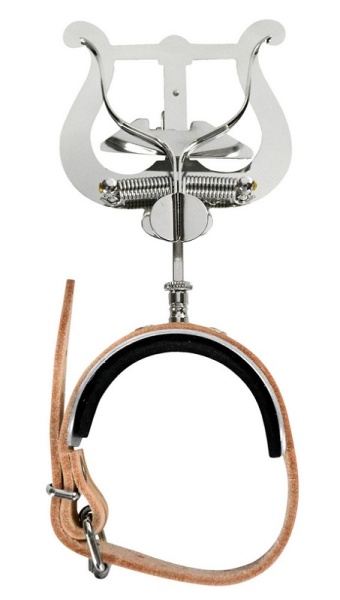 Marschnotenhalter Flöte Einhand; Lyra Mittel Leder u. Platte