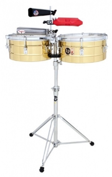 LP Tito Puente Timbales 13"+14" messing incl. Ständer