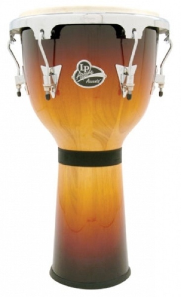 LP Aspire Bowl Shaped Djembe, Orange Tie Dye, Chrome Hardwar
