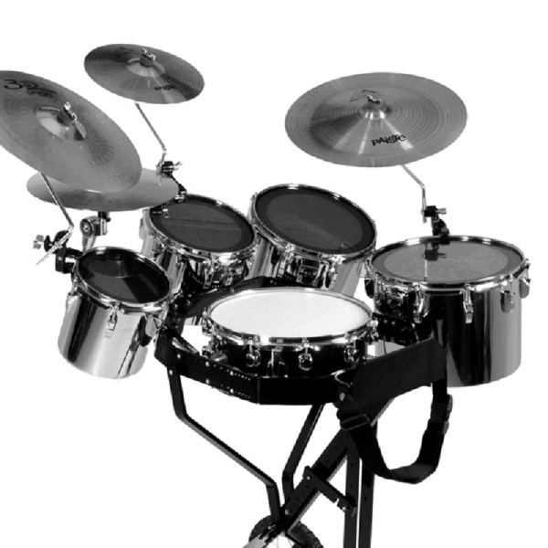 Schlagzeugwagen mit 3 Toms, Hi-Hat Rosette, 1 Beckenhalter