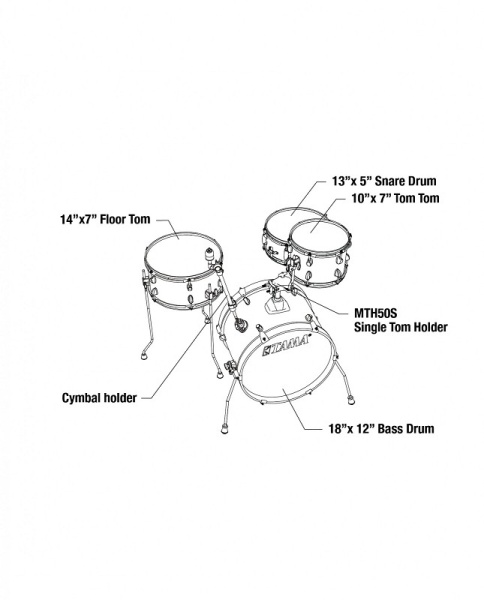 TAMA Club-Jam Shell Kit 4 teilig - Charcoal Mist/Chrom HW