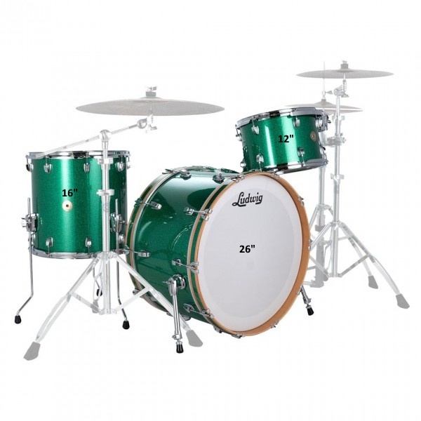 Ludwig Continental 3 Piece Shell Set 26" Green Sparkle
