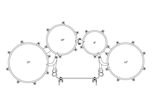 TAMA Starlight Marching Quad  8/10/12/13 Satin Black