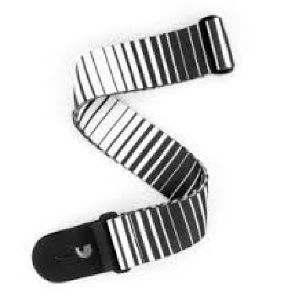 Planet Waves Guitar Strap Rock Stripes - White