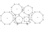 TAMA Fieldstar Rudiment Marching Tenor Drum großes Sextett
